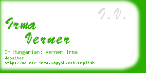 irma verner business card